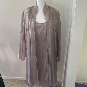 Onyx night Formal and Elegant Metallic Dress and Jacket Set size 20